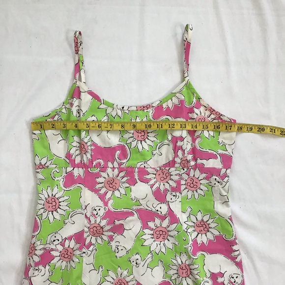 Lilly Pulitzer The French Fried Elegant Pink Green Cheetah Floral Slip Dress 12 - Picture 9 of 12